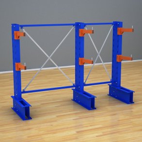 Schweres Kragarmregal 2 Felder mit 2 Ebenen