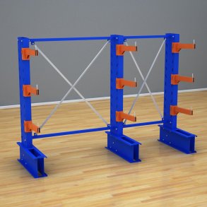 Schweres Kragarmregal 2 Felder mit 3 Ebenen