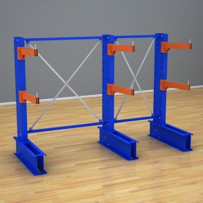 Schweres Kragarmregal 2 Felder mit 2 Ebenen