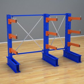 Schweres Kragarmregal 2 Felder mit 3 Ebenen