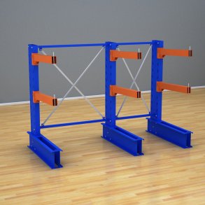 Schweres Kragarmregal 2 Felder mit 2 Ebenen