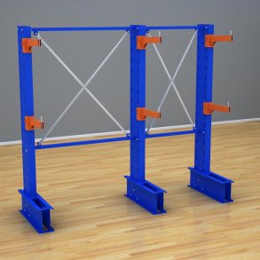 Schweres Kragarmregal 2 Felder mit 2 Ebenen