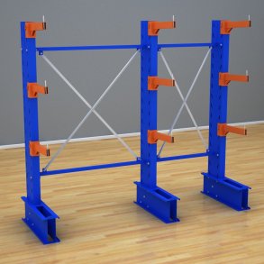 Schweres Kragarmregal 2 Felder mit 3 Ebenen