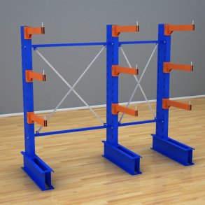 Schweres Kragarmregal 2 Felder mit 3 Ebenen