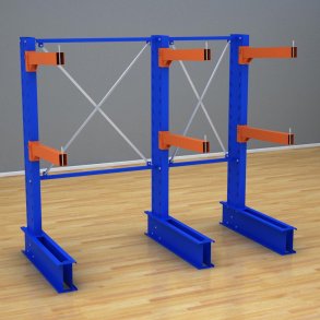 Schweres Kragarmregal 2 Felder mit 2 Ebenen