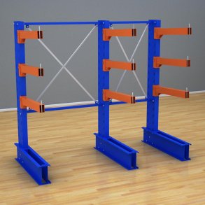 Schweres Kragarmregal 2 Felder mit 3 Ebenen