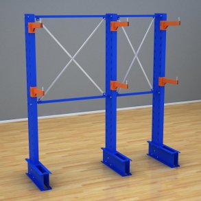 Schweres Kragarmregal 2 Felder mit 2 Ebenen