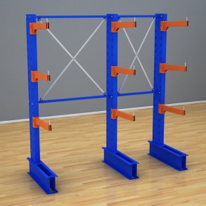 Schweres Kragarmregal 2 Felder mit 3 Ebenen