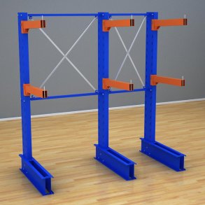 Schweres Kragarmregal 2 Felder mit 2 Ebenen