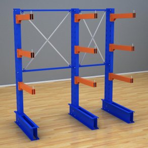 Schweres Kragarmregal 2 Felder mit 3 Ebenen