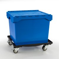 Kunststoffbox in blau mit festem Deckel