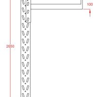 Leichtes einseitiges Kragarmregal mit 5 Felder und 4 Trageebenen