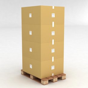 1 palle med 96 Plastlda med etiketthllare L: 40 x B: 23.5 x H: 14 cm