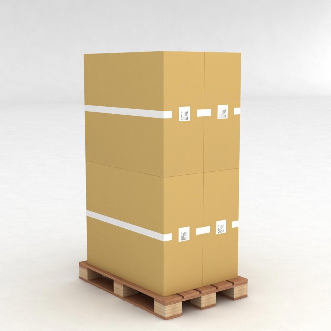 1 palle med 64 Sorteringslda med etiketthllare: L: 50 x B: 23.5 x H: 14 cm