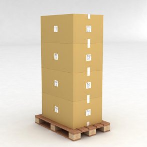 1 Palette mit 64 Regalboxen mit Etikettenhalter