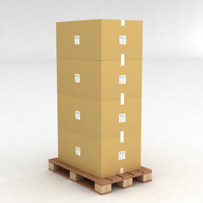 1 Palette mit 64 Regalboxen mit Etikettenhalter