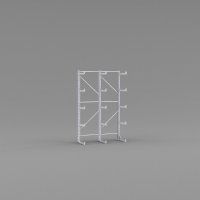 Leichtes einseitiges Kragarmregal mit 2 Felder und 4 Trageebenen