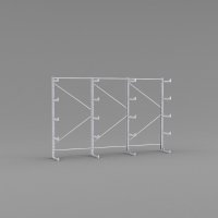 Leichtes einseitiges Kragarmregal mit 3 Felder und 4 Trageebenen