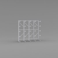 Leichtes einseitiges Kragarmregal mit 4 Felder und 4 Trageebenen