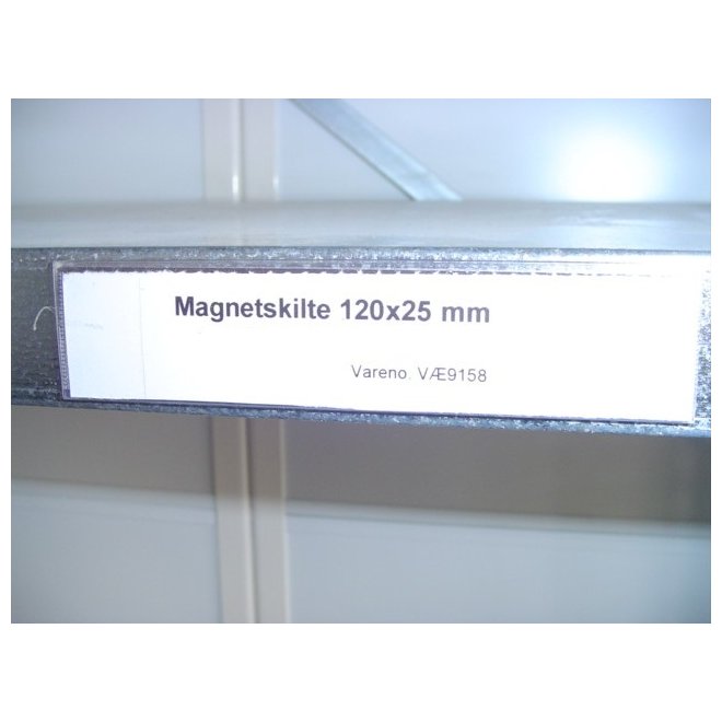 Magnetskylt till hyllförkant - H: 25 x L: 12 cm