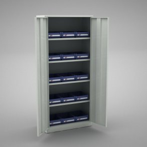 Materialskp i stl med 15 plastldor