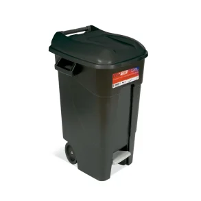 Affaldsbeholder 120 Liter i sort m, fodpedal