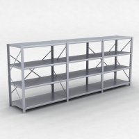 Stahlregal 3 Felder mit 4 Fachböden