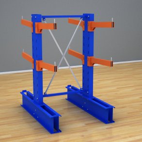 Schweres Kragarmregal 1 Feld mit 2 Ebenen