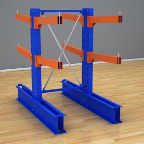 Schweres Kragarmregal 1 Feld mit 2 Ebenen