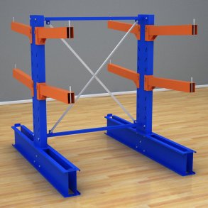 Schweres Kragarmregal 1 Feld mit 2 Ebenen