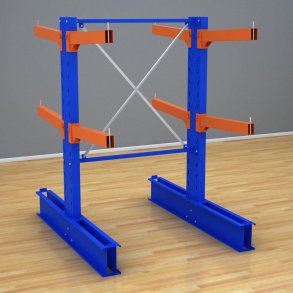 Schweres Kragarmregal 1 Feld mit 2 Ebenen