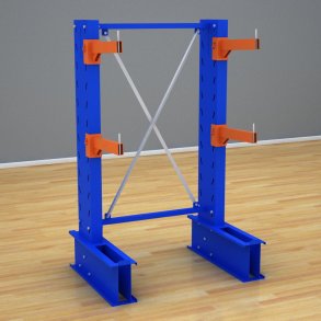 Schweres Kragarmregal 1 Feld mit 2 Ebenen