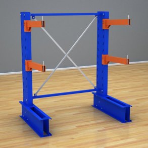 Schweres Kragarmregal 1 Feld mit 2 Ebenen