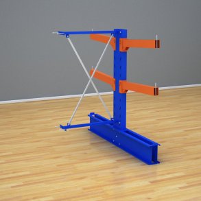 Schweres Kragarmregal zweiseitig-Anbaufeld mit 2 Ebenen