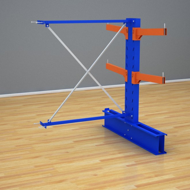 Schweres Kragarmregal zweiseitig-Anbaufeld mit 2 Ebenen