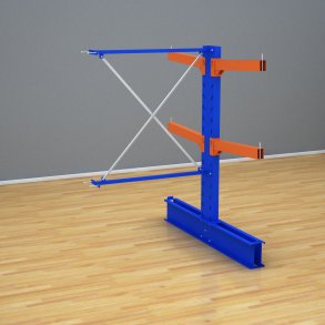 Schweres Kragarmregal zweiseitig-Anbaufeld mit 2 Ebenen