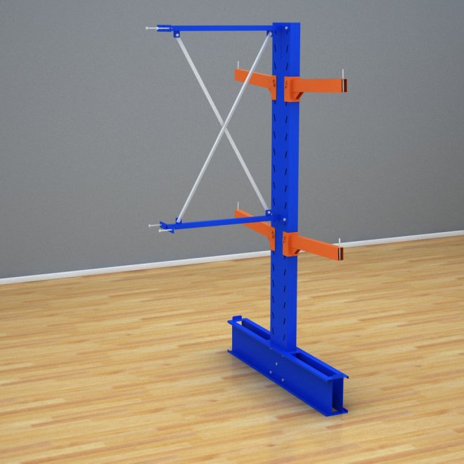 Schweres Kragarmregal zweiseitig-Anbaufeld mit 2 Ebenen