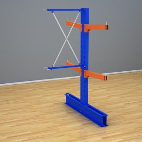 Schweres Kragarmregal zweiseitig-Anbaufeld mit 2 Ebenen