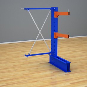 Schweres Kragarmregal einseitig-Anbaufeld mit 2 Ebenen