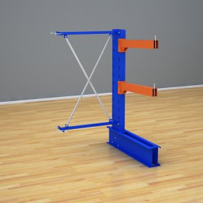 Schweres Kragarmregal einseitig-Anbaufeld mit 2 Ebenen