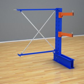 Schweres Kragarmregal einseitig-Anbaufeld mit 2 Ebenen