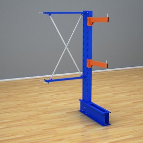 Schweres Kragarmregal einseitig-Anbaufeld mit 2 Ebenen