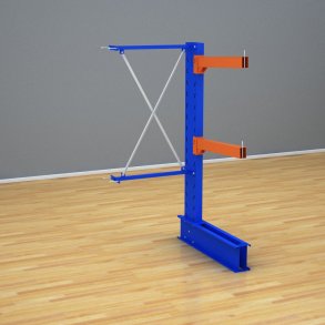 Schweres Kragarmregal einseitig-Anbaufeld mit 2 Ebenen