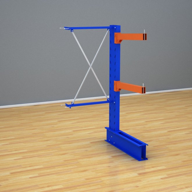 Schweres Kragarmregal einseitig-Anbaufeld mit 2 Ebenen