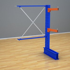 Schweres Kragarmregal einseitig-Anbaufeld mit 2 Ebenen