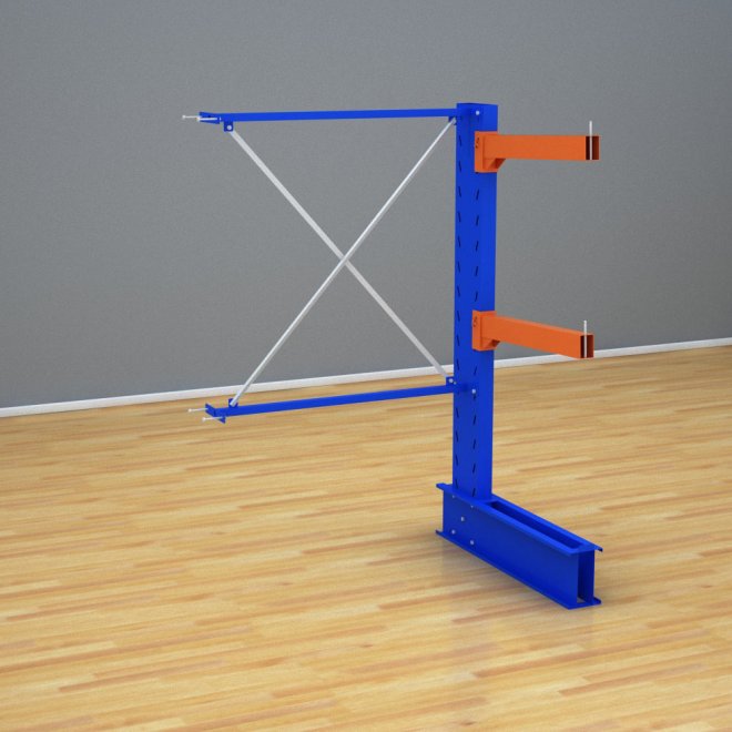 Schweres Kragarmregal einseitig-Anbaufeld mit 2 Ebenen