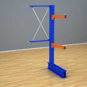 Schweres Kragarmregal einseitig-Anbaufeld mit 2 Ebenen