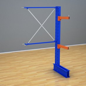 Schweres Kragarmregal einseitig-Anbaufeld mit 2 Ebenen