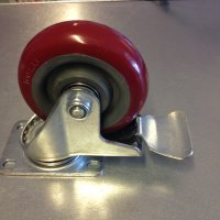 (Restverkufe) Transportrollen mit Bremse Rot