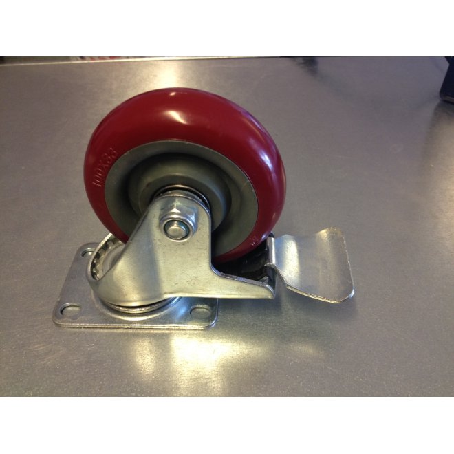 (Restverkufe) Transportrollen mit Bremse Rot